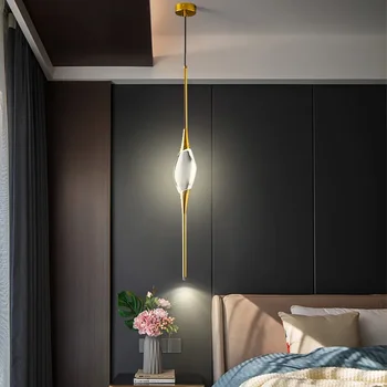 Современная минималистичная роскошная люстра из медного хрусталя, подвесные светильники для спальни, гостиной, декоративные светильники для освещения в помещении