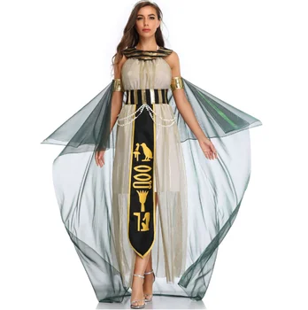 Костюм на Хэллоуин для взрослых фараон королева Египетский костюм Клеопатры Женщины мужчины маскарадный костюм Древнего Египта косплей