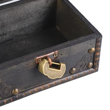 Сундук с сокровищами, декоративный многофункциональный винтажный ящик для хранения сокровищ, дизайн замка, прочный для домашнего офиса