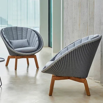Индивидуальная комбинация диванов из тикового ротанга для отдыха на открытом воздухе, вилла, сад, модельная комната, стул из ротанга, уличная мебель