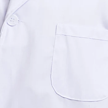 Унисекс Белый Лабораторный Халат С Длинным рукавом Медицинская Медсестра Униформа Врача Туника Блузка Позволяют Настраивать Логотип