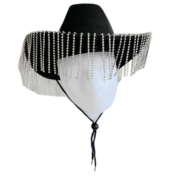 Ковбойские шляпы с мерцающими кисточками, панама для девичника для будущей невесты