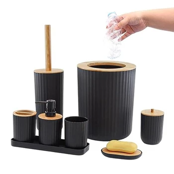 1 комплект изделий из бамбука и дерева Набор для мытья посуды Набор для ванной комнаты Хозяйственный набор для ванной комнаты