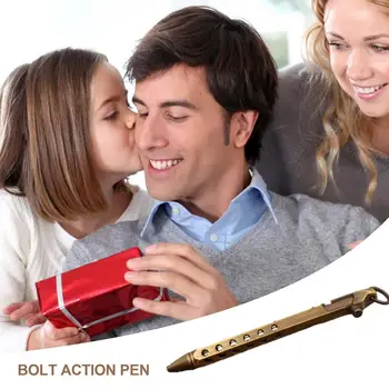 Шариковая ручка с креплением для письма из цельной латуни, инструменты для самозащиты, письменные принадлежности для путешествий на открытом воздухе, офисный подарок