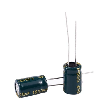 80 Шт 1000 мкФ 6,3 В 105 ℃ радиальные электролитические конденсаторы темно-зеленого цвета 8x12 мм