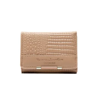 Короткий женский кошелек, модный кожаный кошелек с замком для хранения, мини-простая женская сумка для карт