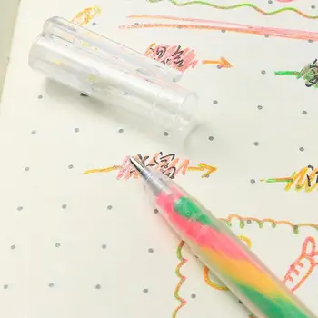 Блестящие гелевые ручки 6 цветов, градиентные ручки Fine Point Rainbow Для выделения на маркерах, цветные карандаши для рисования.