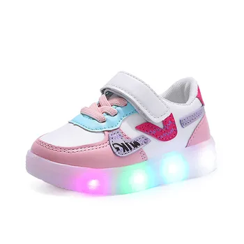 Спортивная обувь для мальчиков и девочек 2023 года, весна и осень, детская обувь на мягкой подошве, детская обувь со светодиодной подсветкой, Детские кроссовки