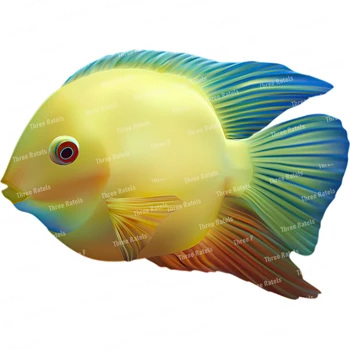 Наклейка с изображением красочной океанской рыбы Three Ratels CF600 для украшения дома, наклейка на туалет