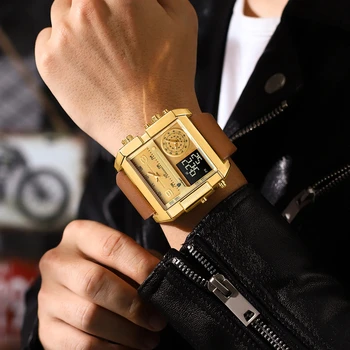 Роскошные мужские спортивные наручные часы, водонепроницаемые светящиеся мужские часы, цифровые многофункциональные мужские часы, кварцевые