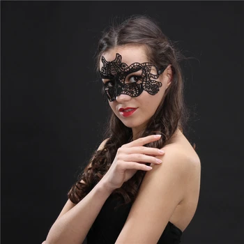 Сексуальная женская кружевная маскарадная маска черного цвета для карнавала на Хэллоуин, маски для косплея на половину лица, праздничные принадлежности для вечеринок с животными