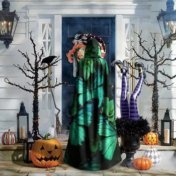 Взрослый плащ-вампир, халат с капюшоном, бабочки, плащ на Хэллоуин, косплей в полный рост