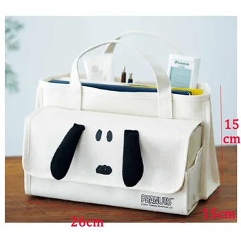 Сумка для макияжа Snoopy, холщовая сумка для хранения мультяшных туалетных принадлежностей, органайзер для модных аниме-студентов, большая вместительная дорожная сумка для стирки
