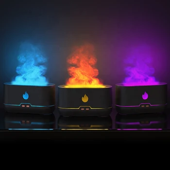 Новогодний подарок Пламенный Аромадиффузор Увлажнитель воздуха Ультразвуковой Холодный Туманообразователь Фоггер Эфирное масло С 3D эффектом Огненная Лампа Дифузор