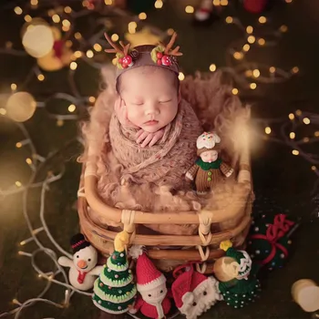 Реквизит для фотосъемки Новорожденных, Плетеная корзина ручной работы в стиле ретро, Детский реквизит для фотосессии Fotografie Studio