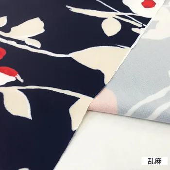 Ткань с принтом недели моды шириной 145 см, эластичная ткань с цифровой печатью, атласное платье ручной работы, твист-ткань 