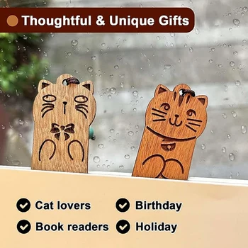 4 шт. деревянная закладка с изображением мультяшных животных, подарок на день рождения, закладка с гравировкой, фирменный школьный памятный подарок