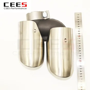 Универсальная задняя горловина CEES для PORSCHE MACAN 2015-2021 гг. Глушитель выхлопной трубы Y-образной формы из нержавеющей стали с двойным выходом